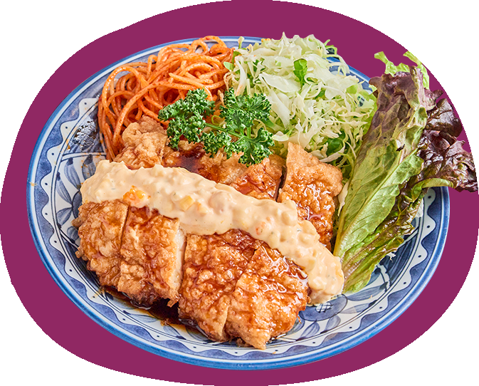 鶏もも柔らか揚げ定食（南蛮風）