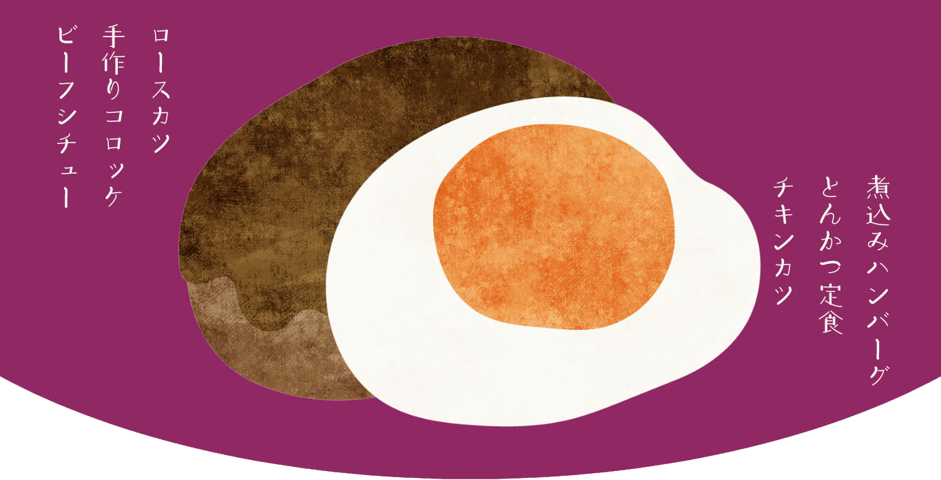 目玉焼きとハンバーグ